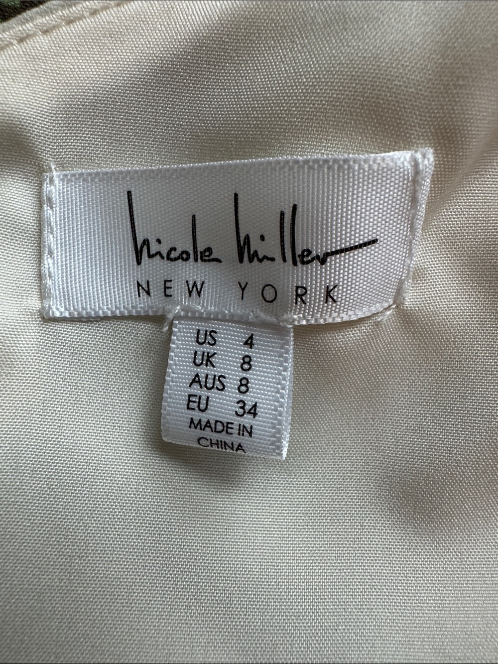 NWT Nicole Miller One-Shoulder Maxi Dress in Green, Blue, Brown, Cream Size 4 - Picture 13 of 16